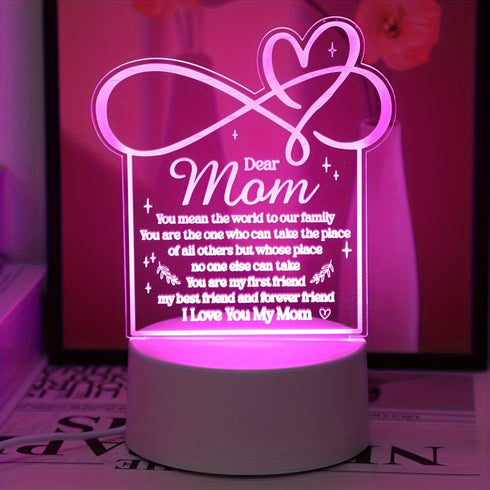 Dear Mom - 3D Symphony Night Light, Unique Mom Engraved Gift